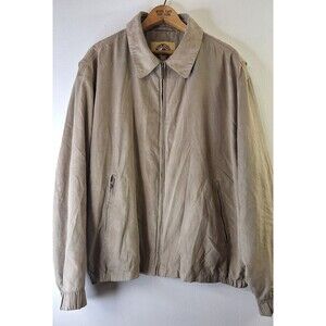 Vintage DUCKHEAD Suede Bomber Jacket Men's XL Full Zip Gorpcore Career Casual